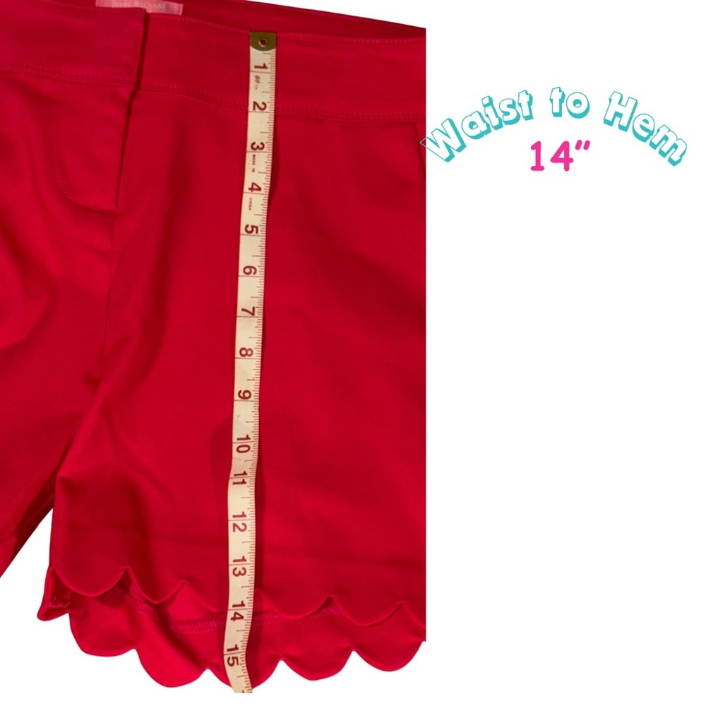 NWT Isaac Mizrahi New York Tailored Shorts Size 6 Pink Scalloped - Picture 2 of 7
